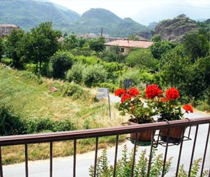 a balcony at the Bed and Breakfast